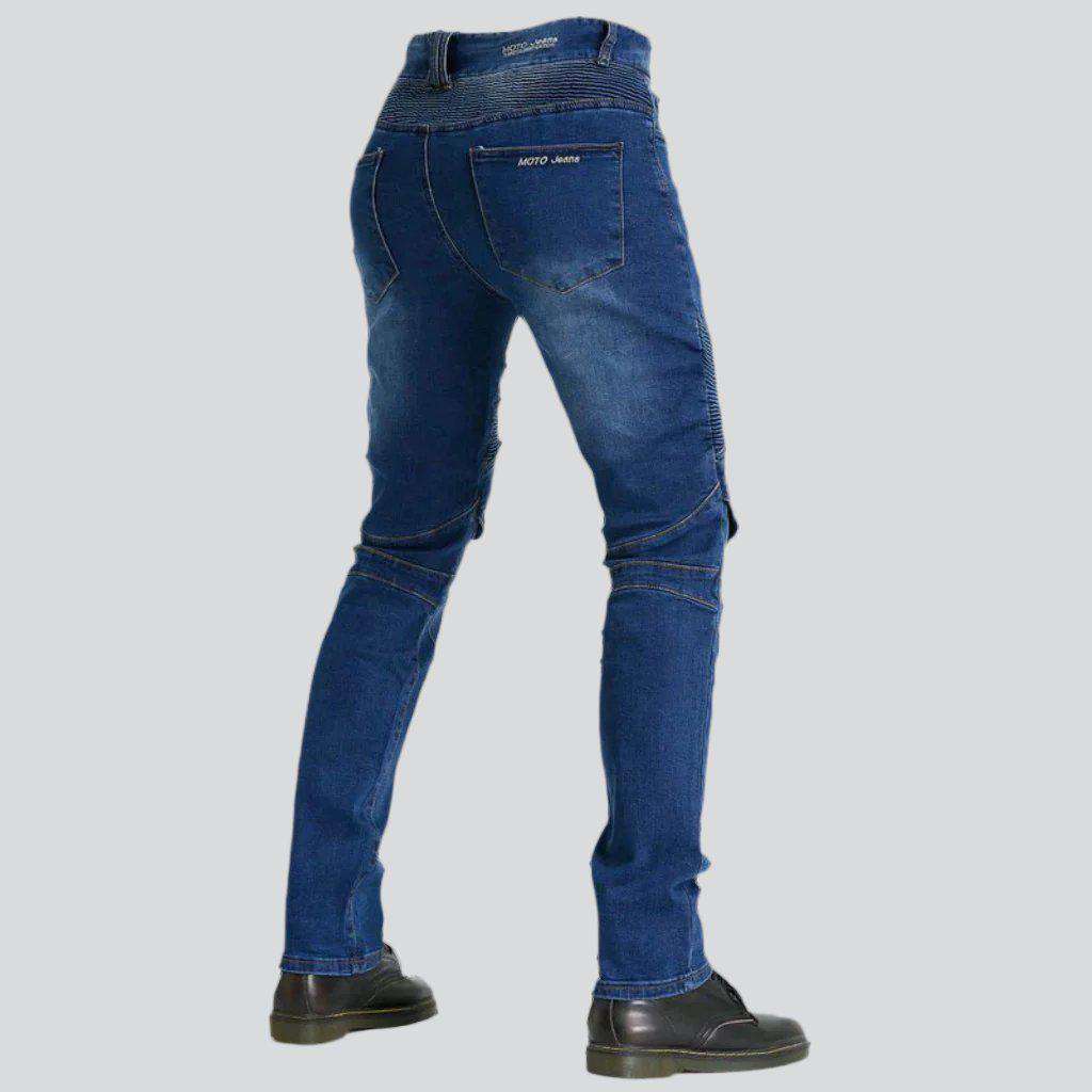 Elastische blaue Herren Bikerjeans