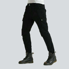 Black biker jeans for men