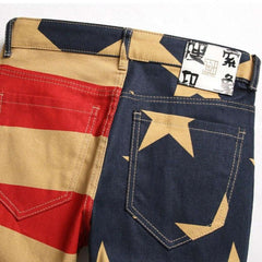 Vaqueros para hombre con la bandera americana pintada