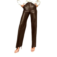 Wide-leg wax jean pants for ladies