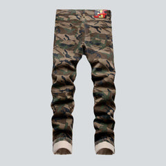 Camouflage print men denim pants