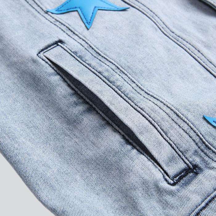 Blue stars light denim jacket