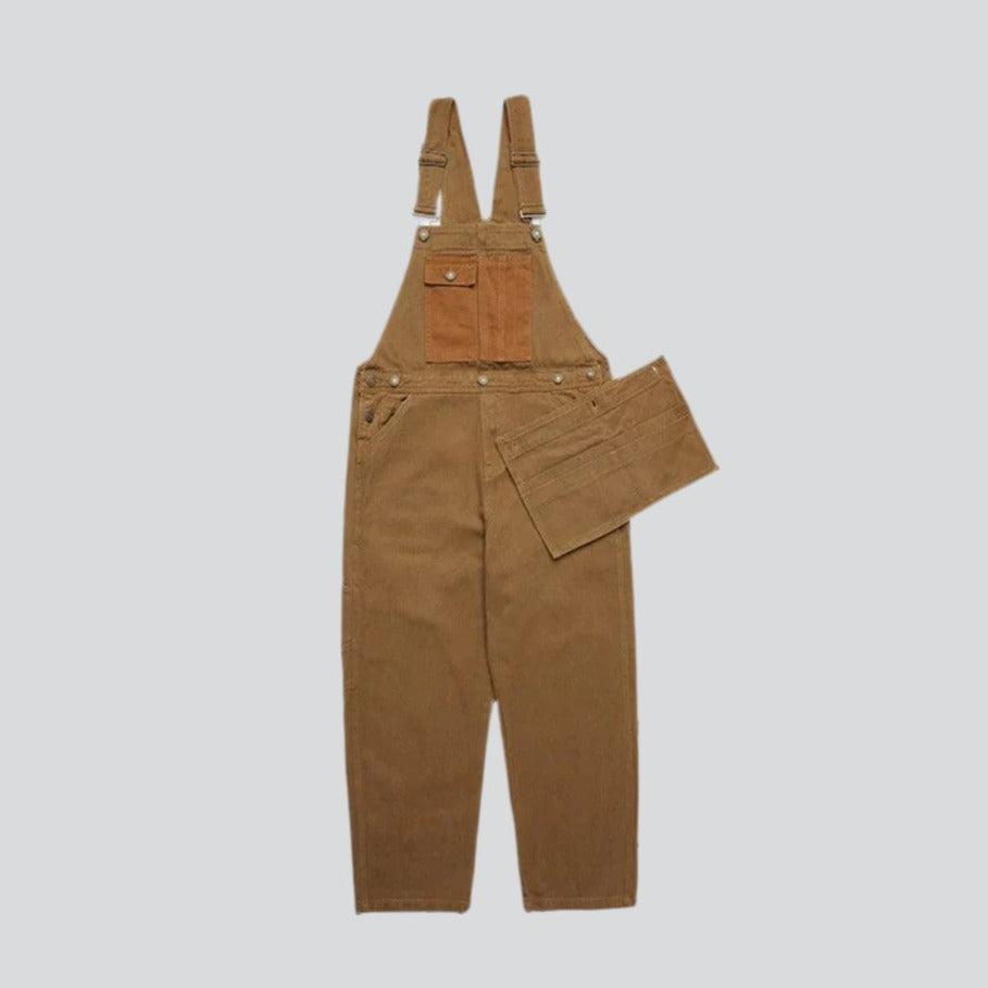 Removable pocket workwear denim dungaree