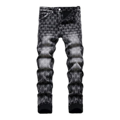 Ornament print jeans for men