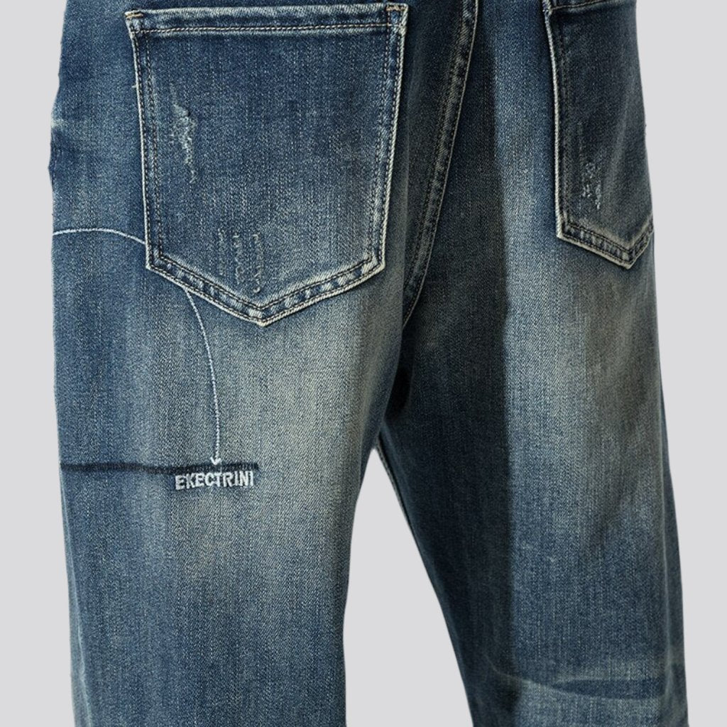 Baggy men sanded jeans