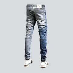 Mid-waist men street jeans