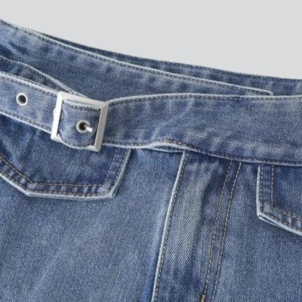 Women shorts with denim belt