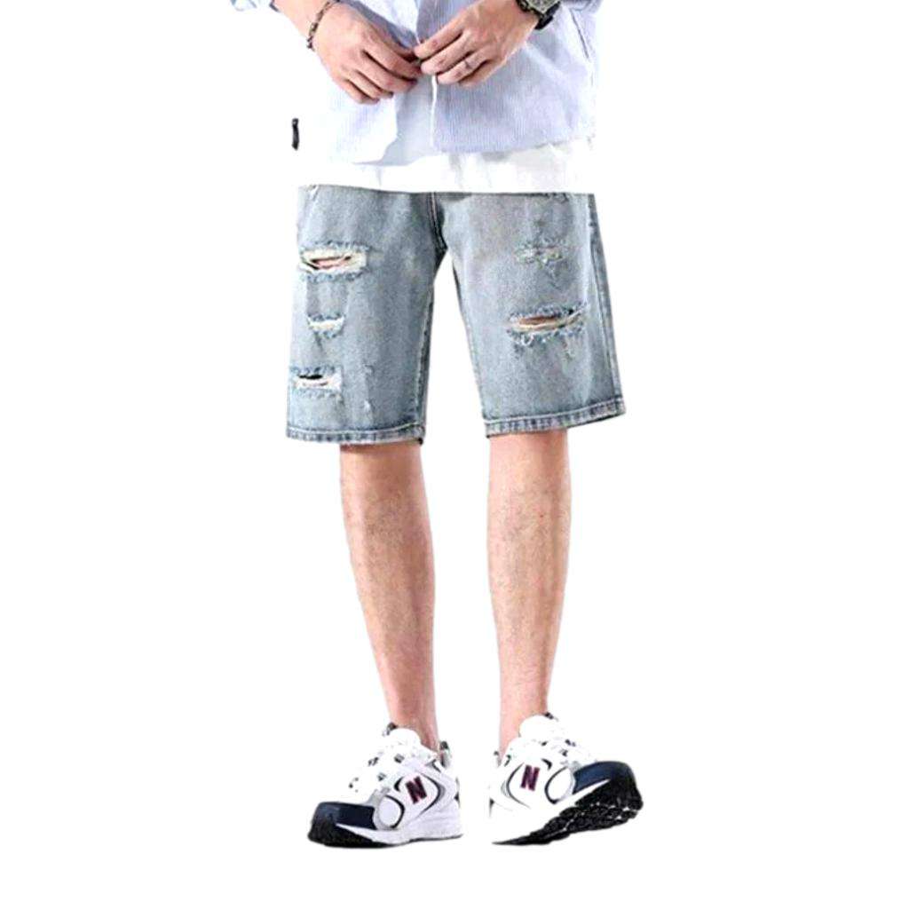 Lockere Retro-Distressed-Jeansshorts