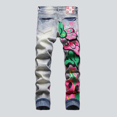 Graffiti print men jeans