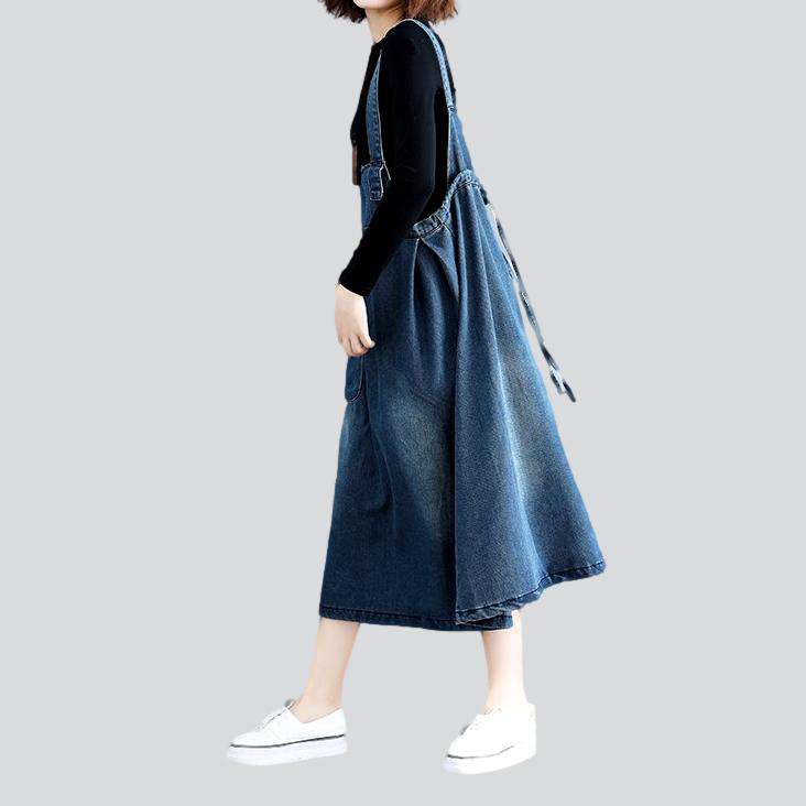 Denim dress with cargo pocket