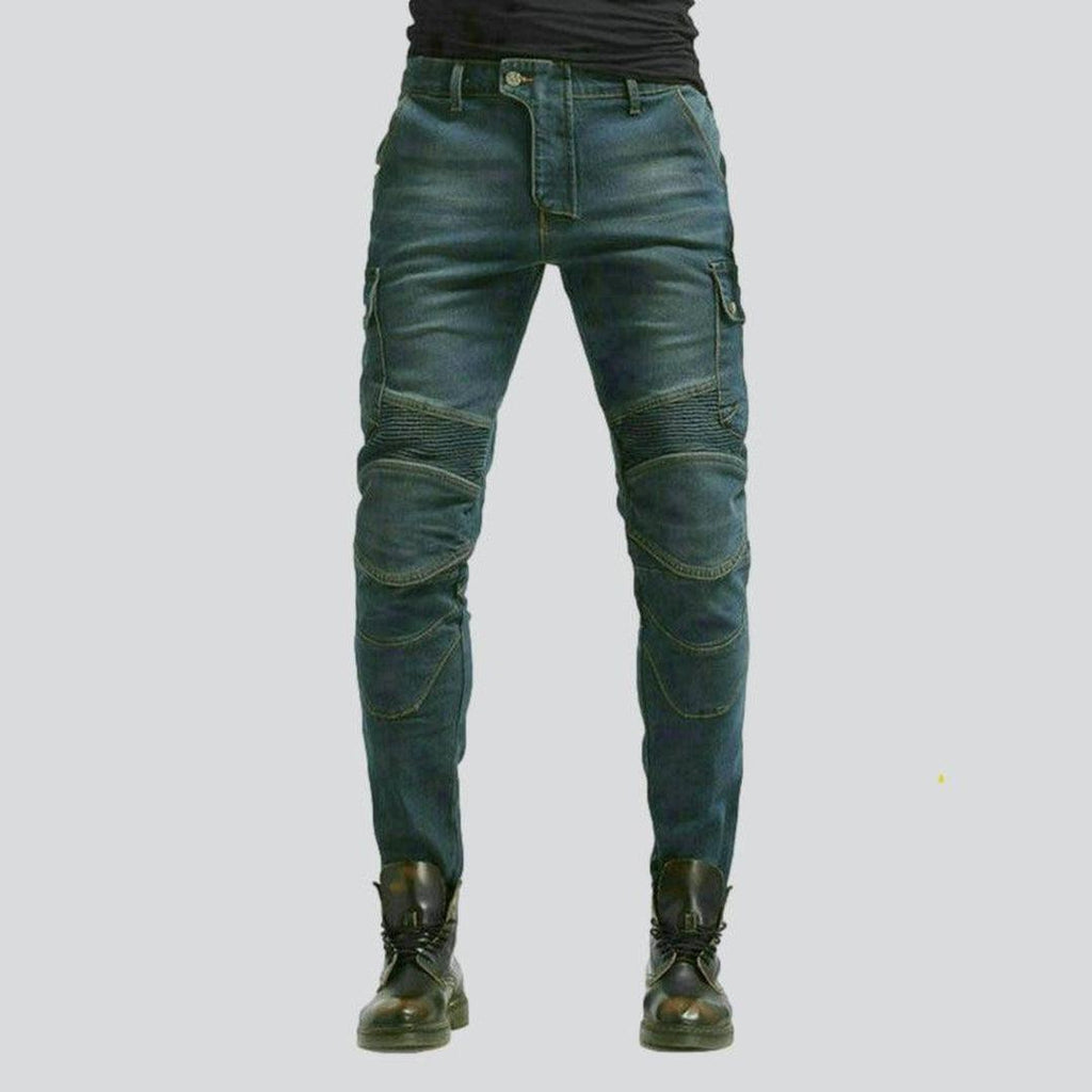 Wear resistant biker denim pants