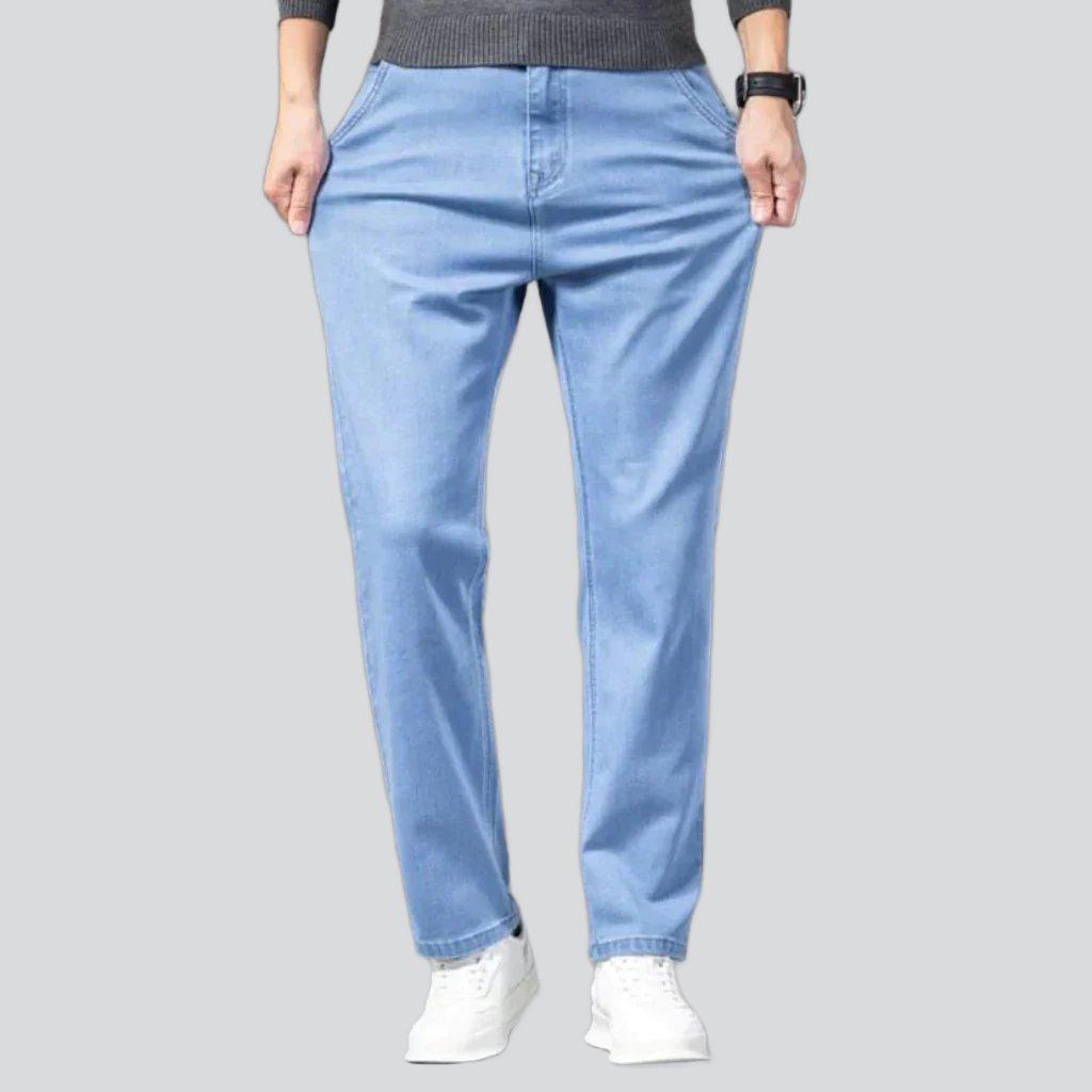 Straight-fit stretch men denim pants