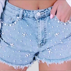 Gerade geschnittene Damen-Jeansshorts