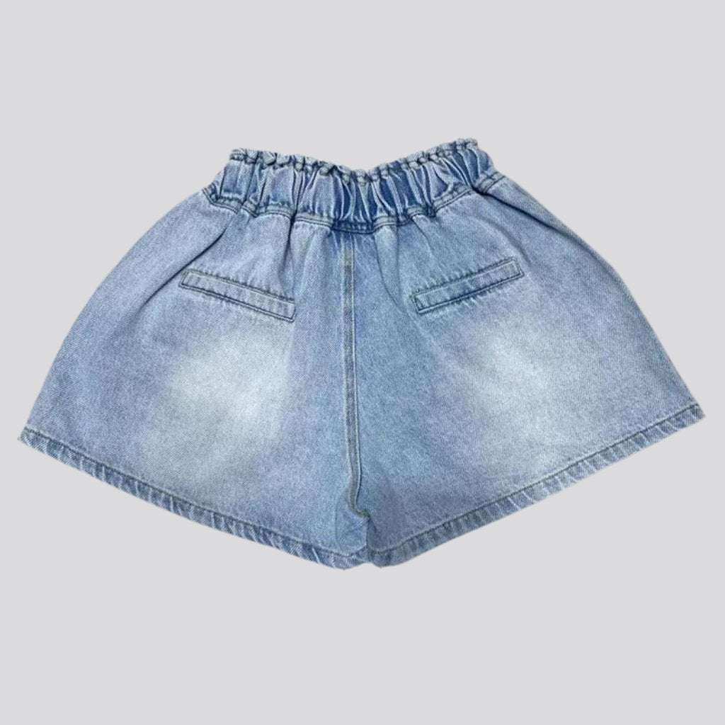 Baggy rhinestone women denim shorts