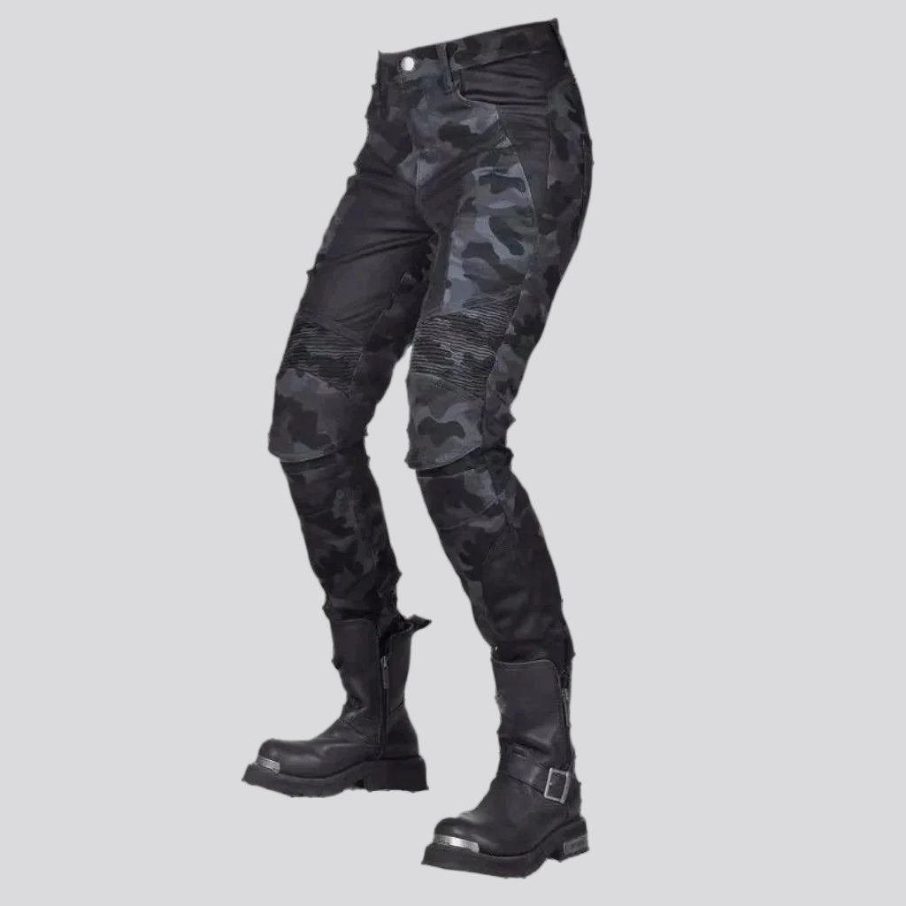 Slim biker women jean pants