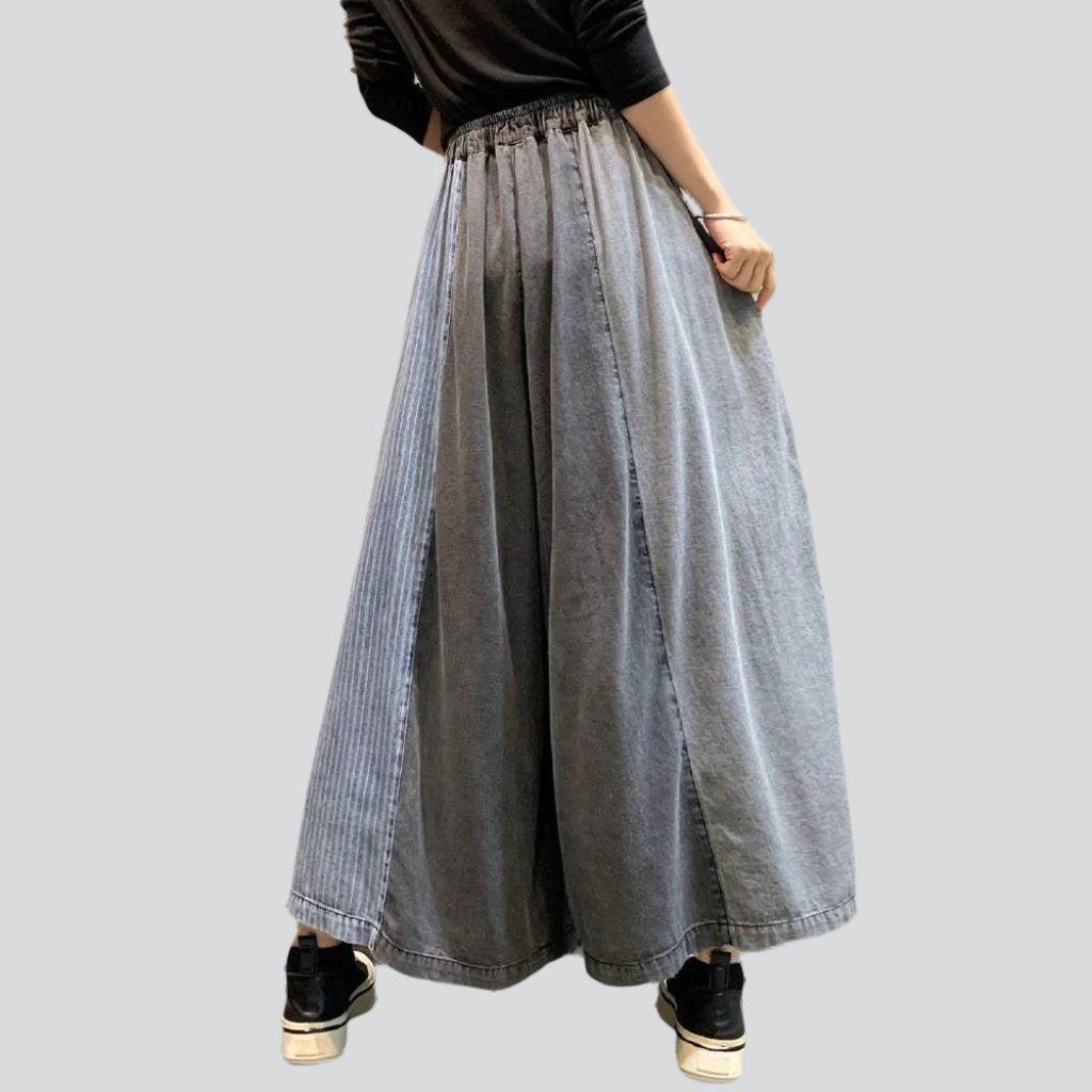 Street-style culottes denim pants