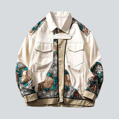 Contrast painted men denim jacket