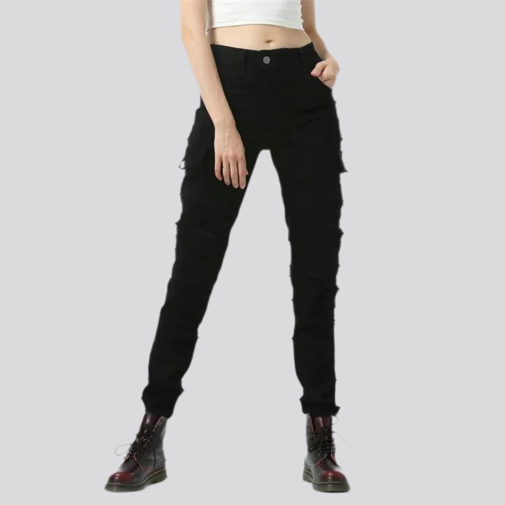 Slim women motorcycle jeans