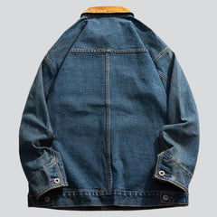 Yellow collar men denim jacket