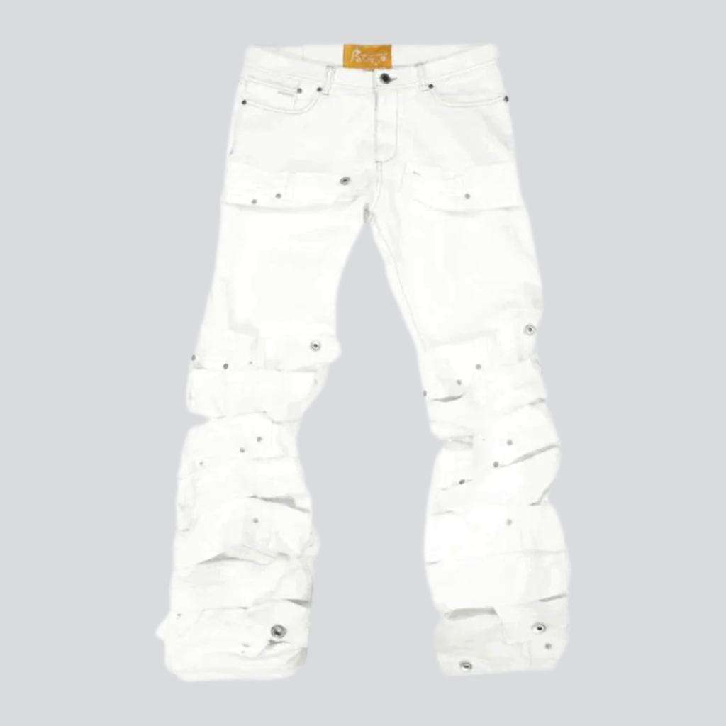 Baggy men mid-waist jeans