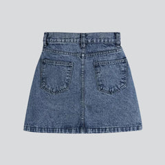 Vintage-Mini-Jeansrock mit Whiskers