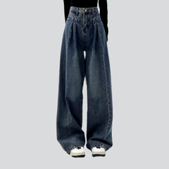 Pleated waistline fashion jeans