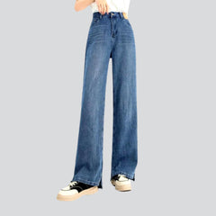 High-waist bottom women slit jeans