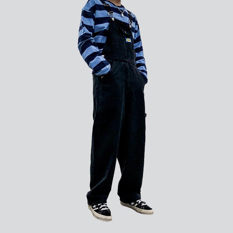 Urban baggy men jean jumpsuit