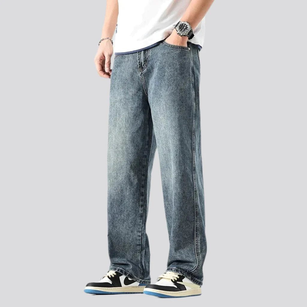 Mid-waist men vintage jeans