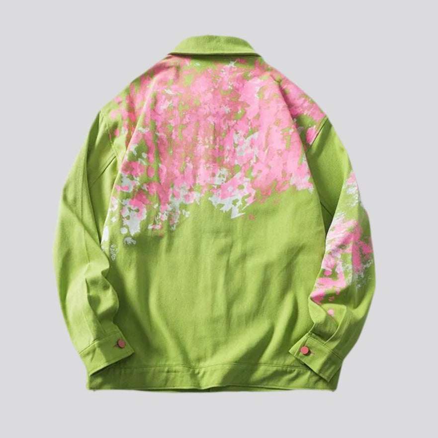 Chaqueta vaquera para hombre pintada en contraste