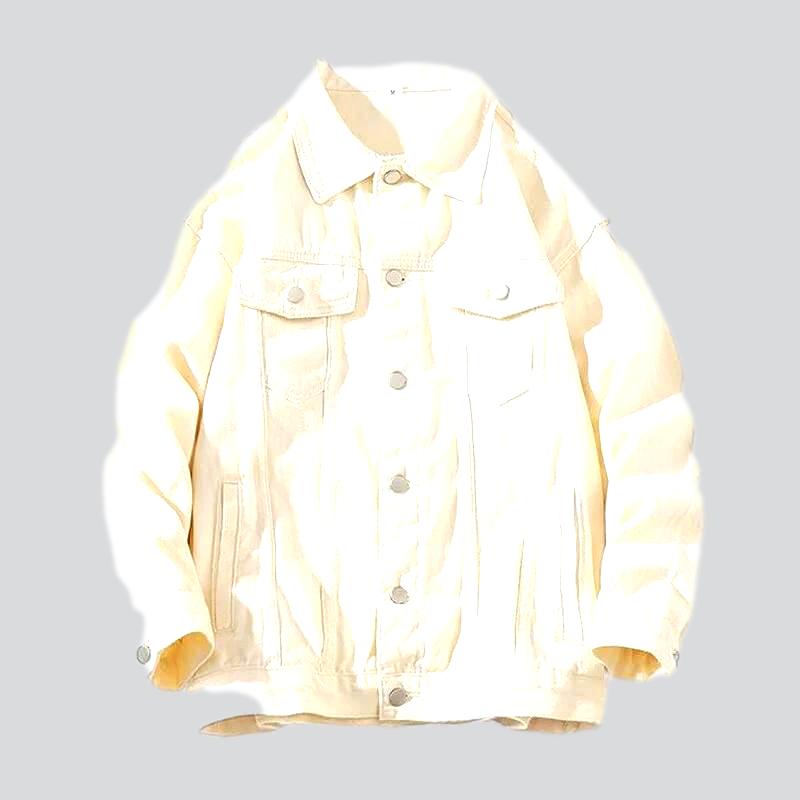 Super übergroße farbige Jeansjacke