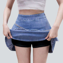 Frills denim skort for women