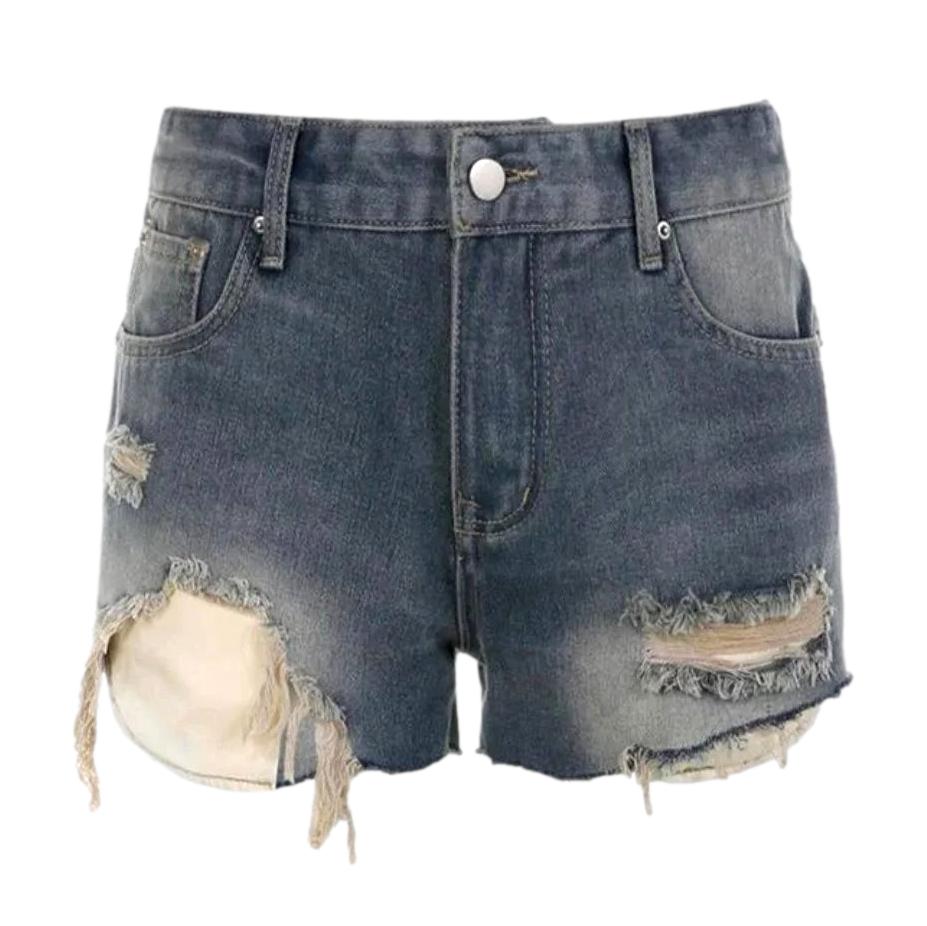 Y2k distressed jean shorts