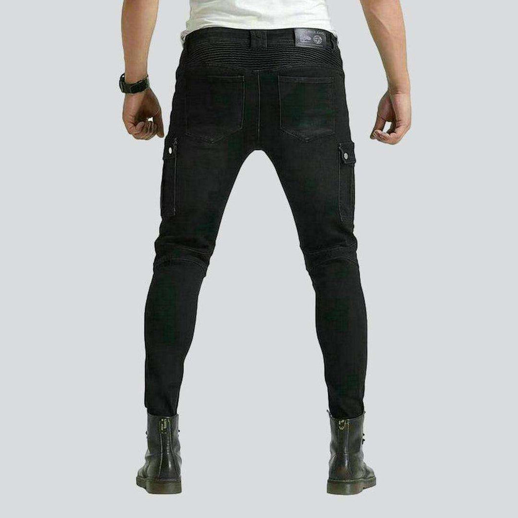 Biker cargo jeans with zippers