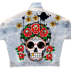 Chaqueta vaquera oversize pintada