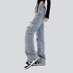 Urban distressed women straight jeans