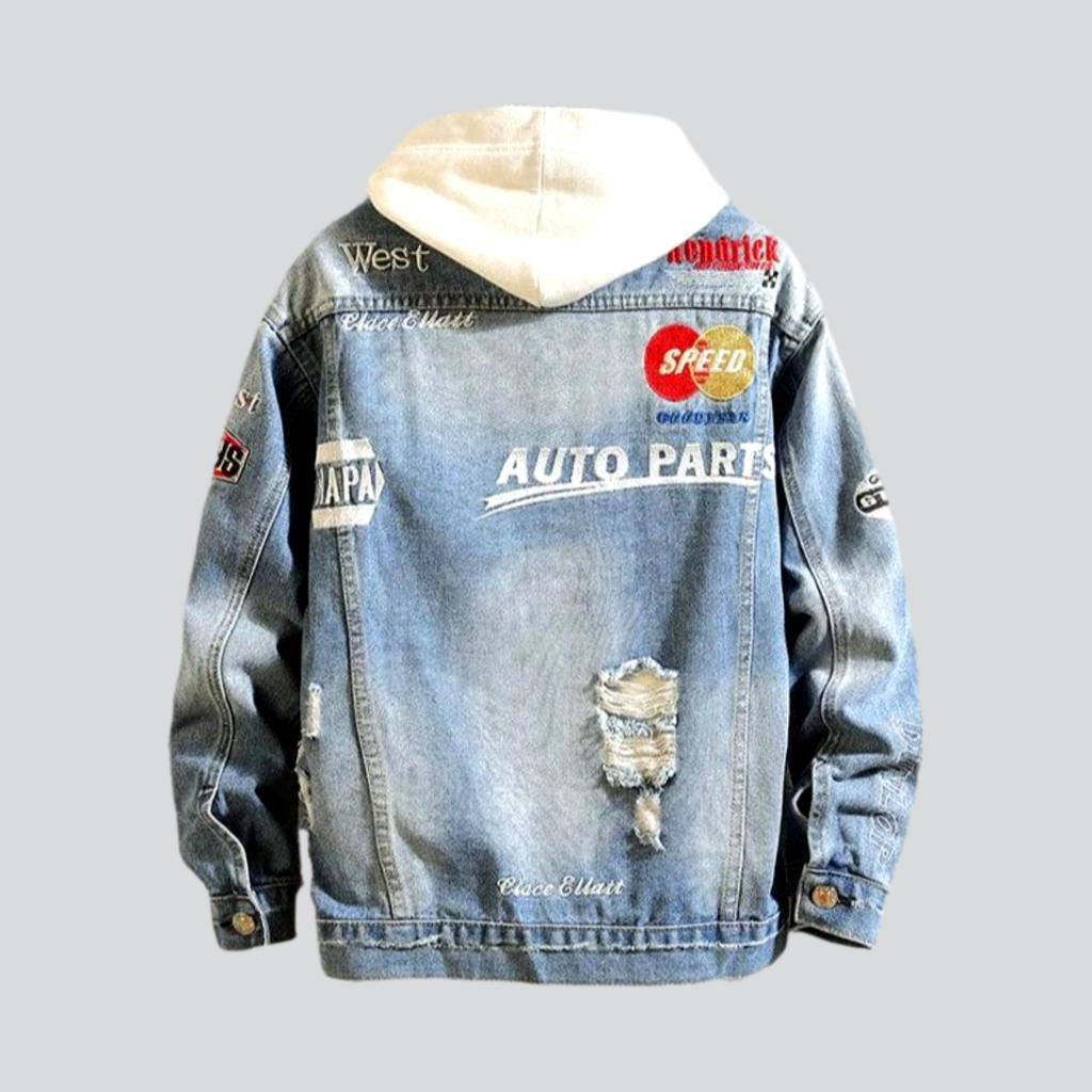 Racing-Jeansjacke mit Patches