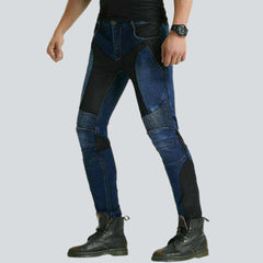 Breathable mesh men moto jeans