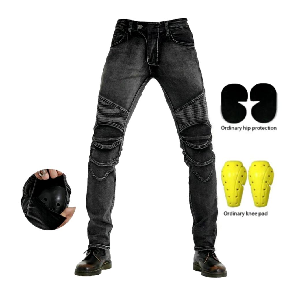 Protective grey men biker jeans