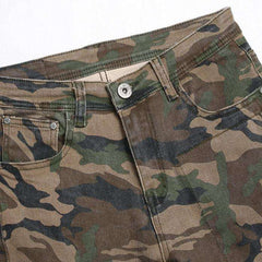 Camouflage print men denim pants