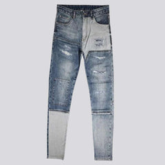 Mid-waist men street jeans