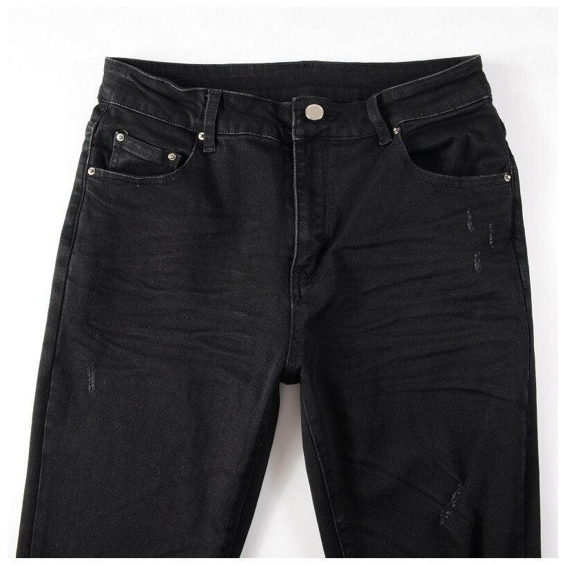 Ripped-knee skinny men jeans