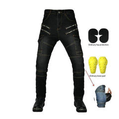 Men moto jeans with zippers