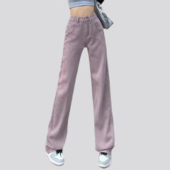 Straight-leg purple women jeans