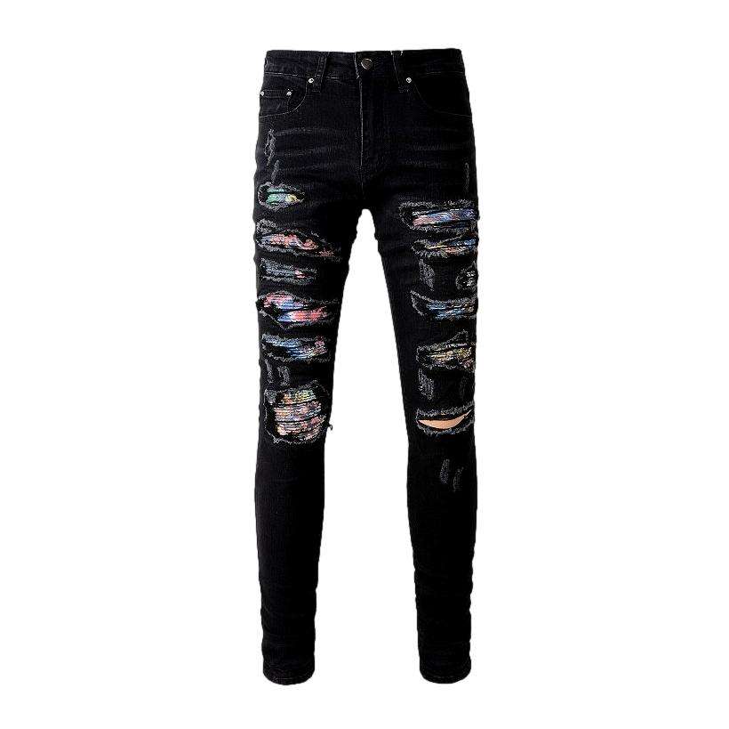 Fashion color ripped men jeans