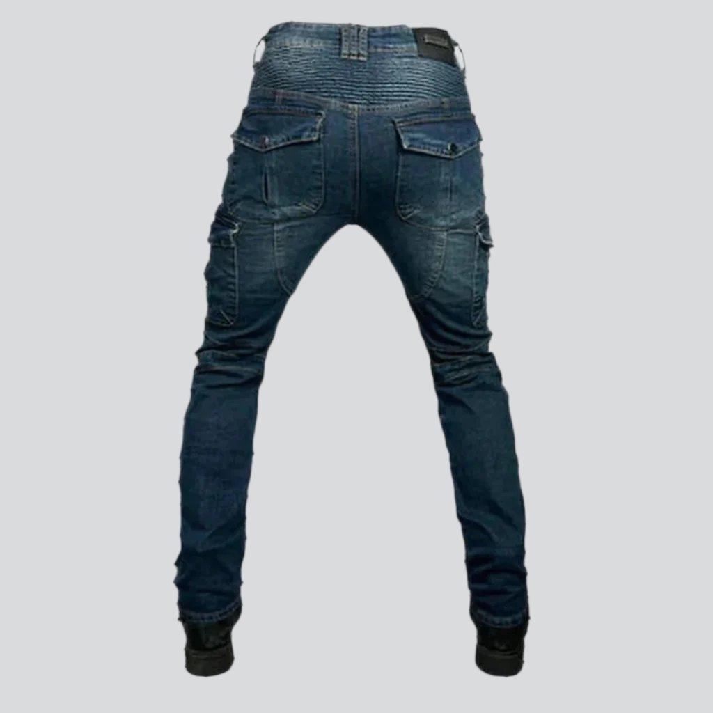 Protective cargo men biker jeans