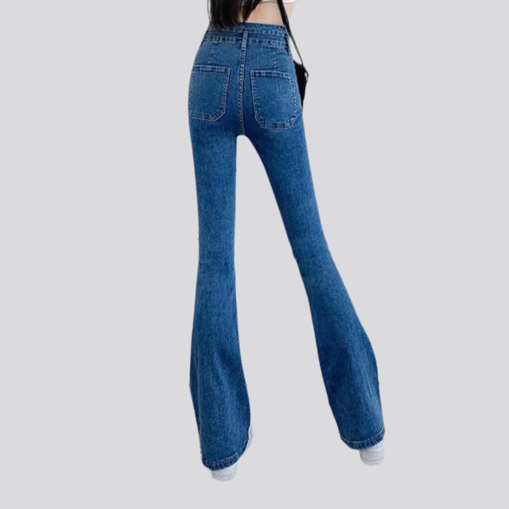 Stonewashed Damen High-Waist-Jeans