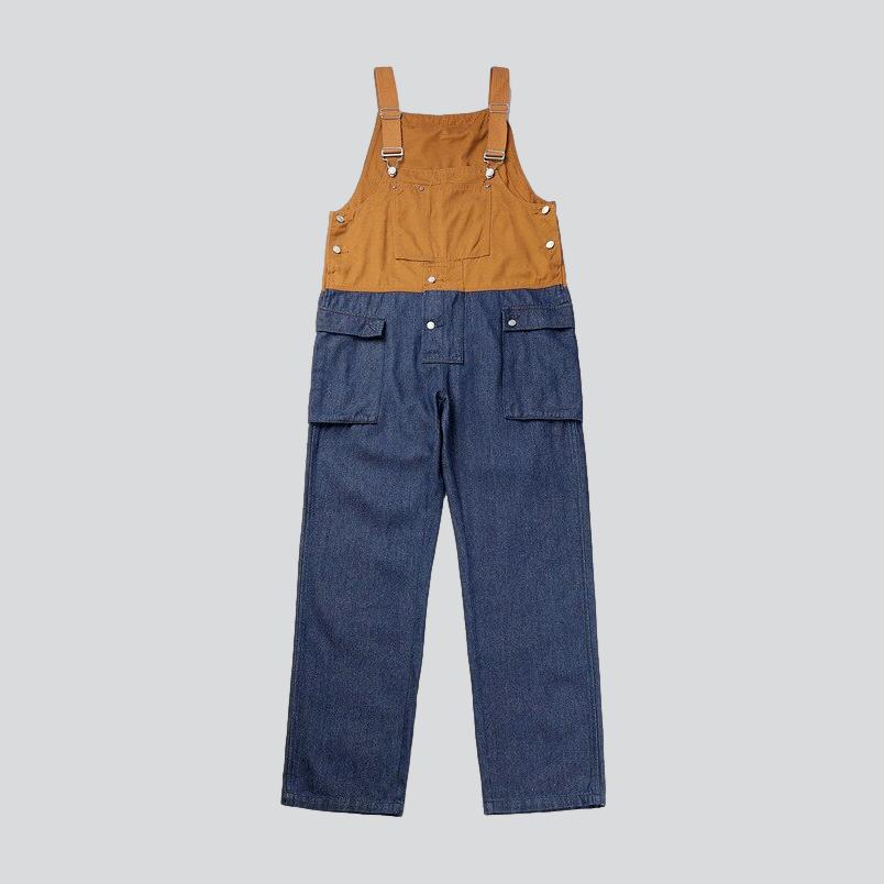 Two-color men denim dungaree