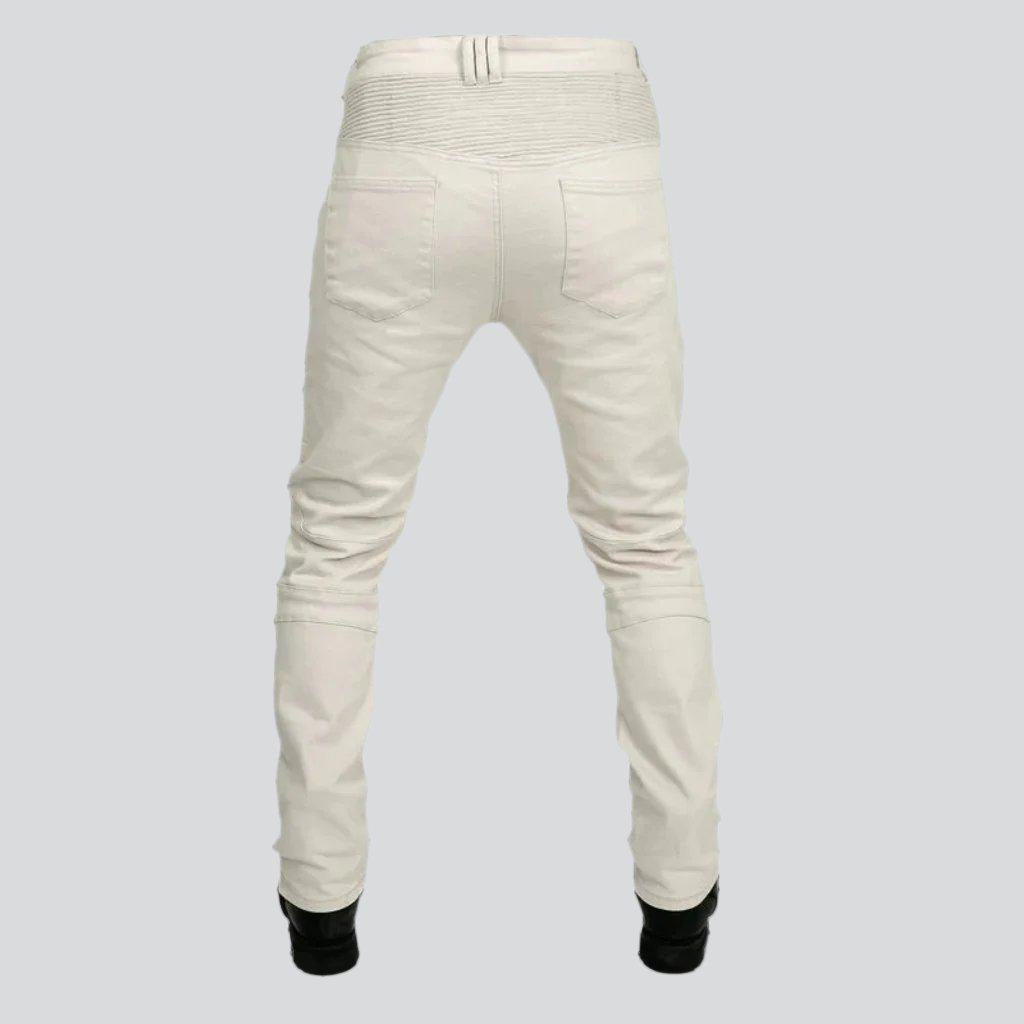 Weiße Herren Bikerjeans