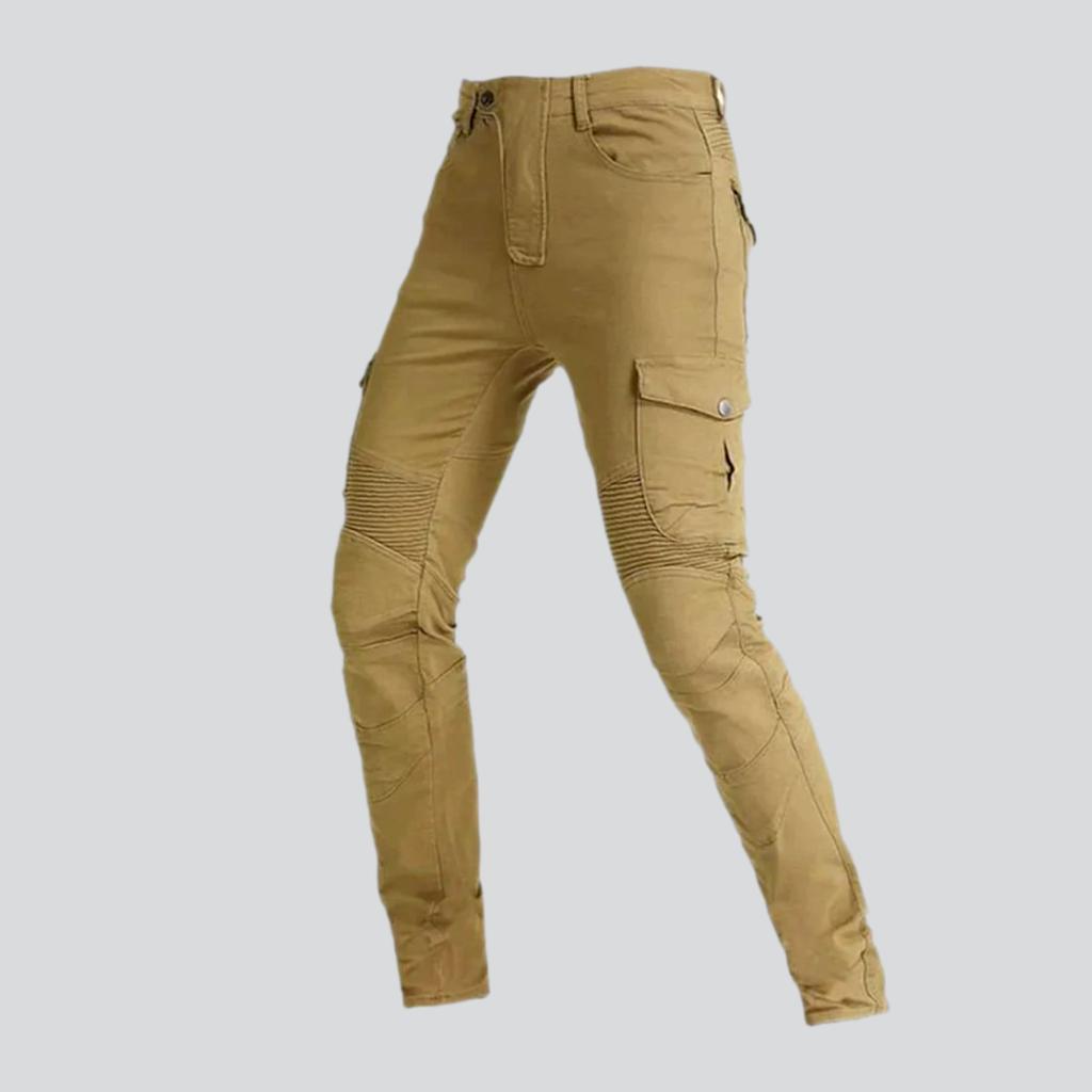 Protective cargo men biker jeans